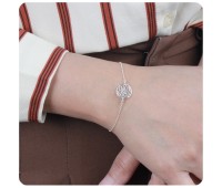 Designed Art Flower Silver Bracelet BRS-591